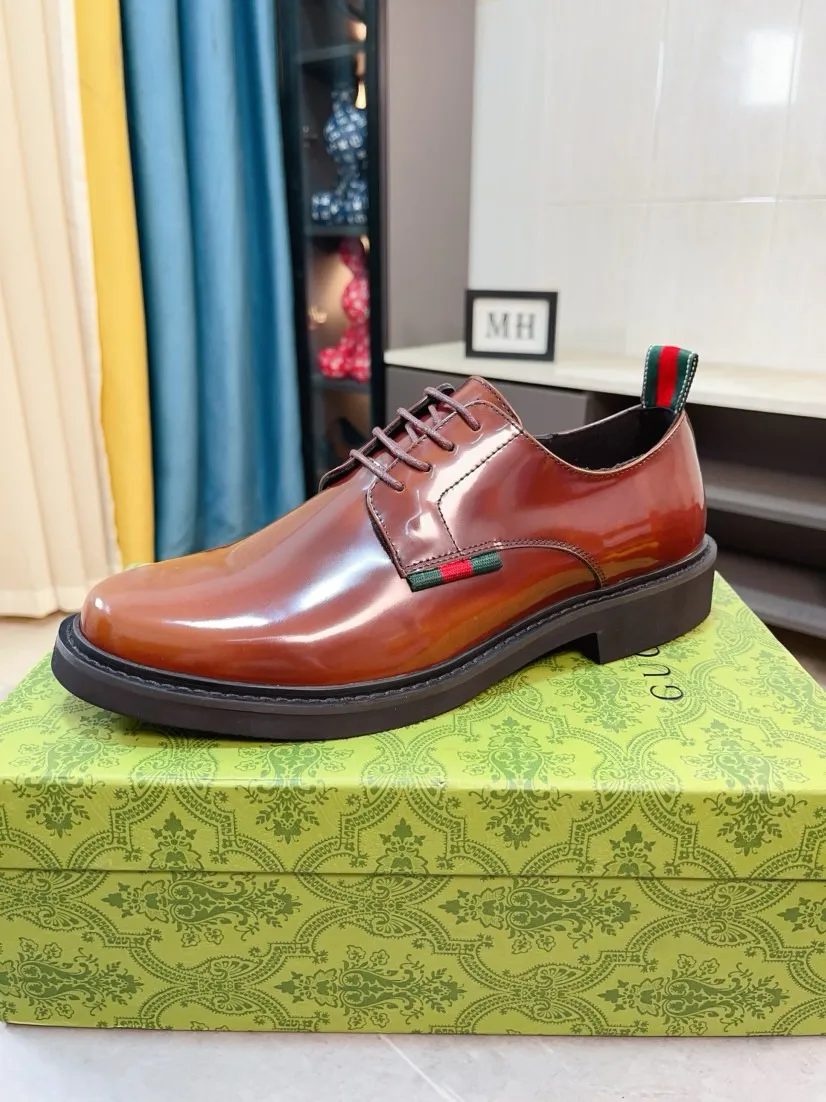 Men's men's shoes💰560🌹🌹Niuli [GUCCI] Formal men's leather shoes [strong][strong][strong] New model coming ~ original quality ☺The upper is imported from Italy with open edges, the leather is soft and delicate, and the wear-resistant and non-slip combination outsole is dignified and domineering, and the luxury charm is unobstructed! The natural and free nouveau riche leads the trend. Code number: 38-44